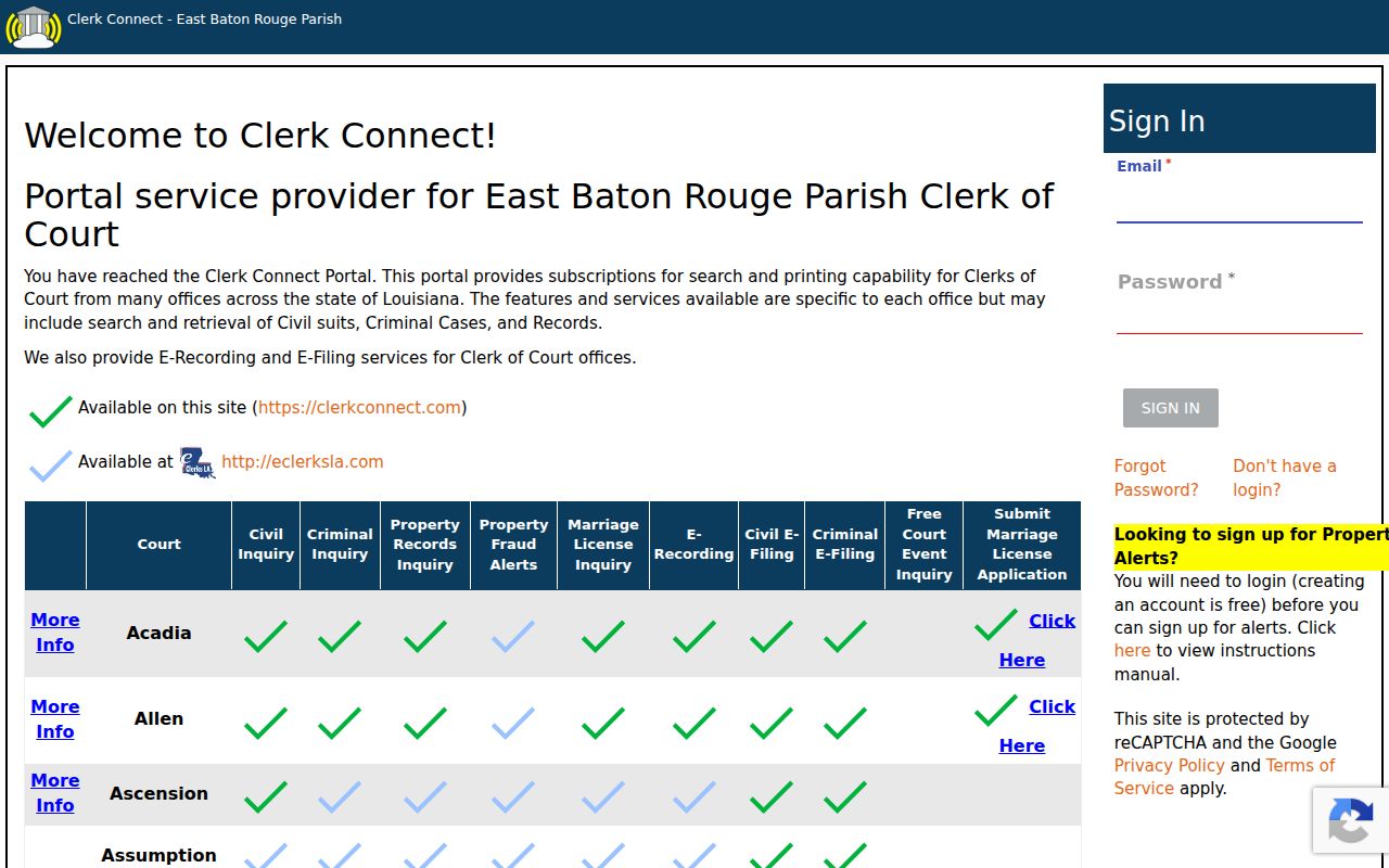 Central residents directory Clerk Connect gateway